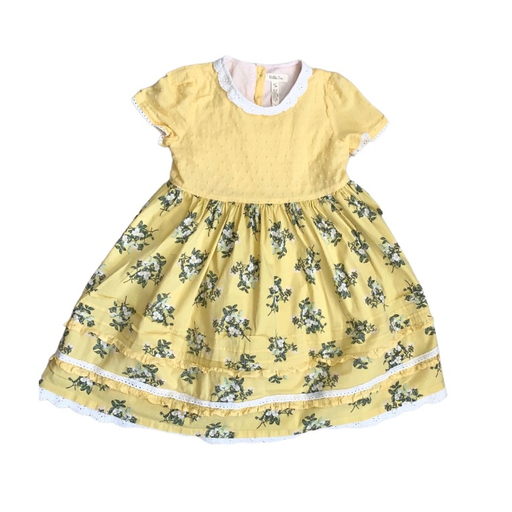 MATILDA JANE boutique Girls yellow floral dress size 8